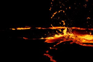 Erta Ale eruption by night