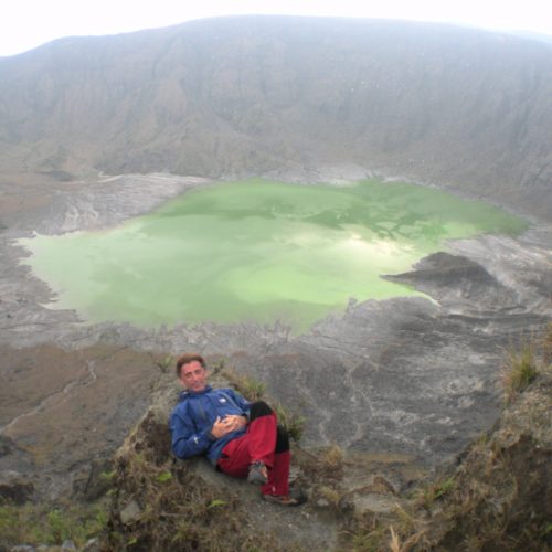 Chichonal volcano. On the edge of the crater